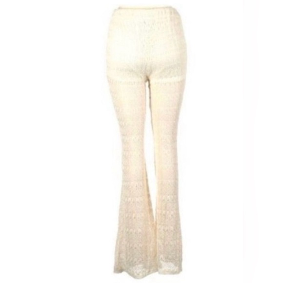 Joe B by JoeBenbasset Lace Pant built in shorts. Cream Lace Flare Pants - Picture 3 of 5